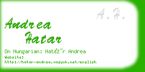 andrea hatar business card